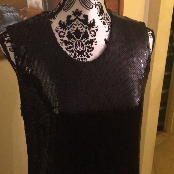 *SALE* Sinclaire 10 Black Sequin Sleeveless Dress - Picture 2 of 5